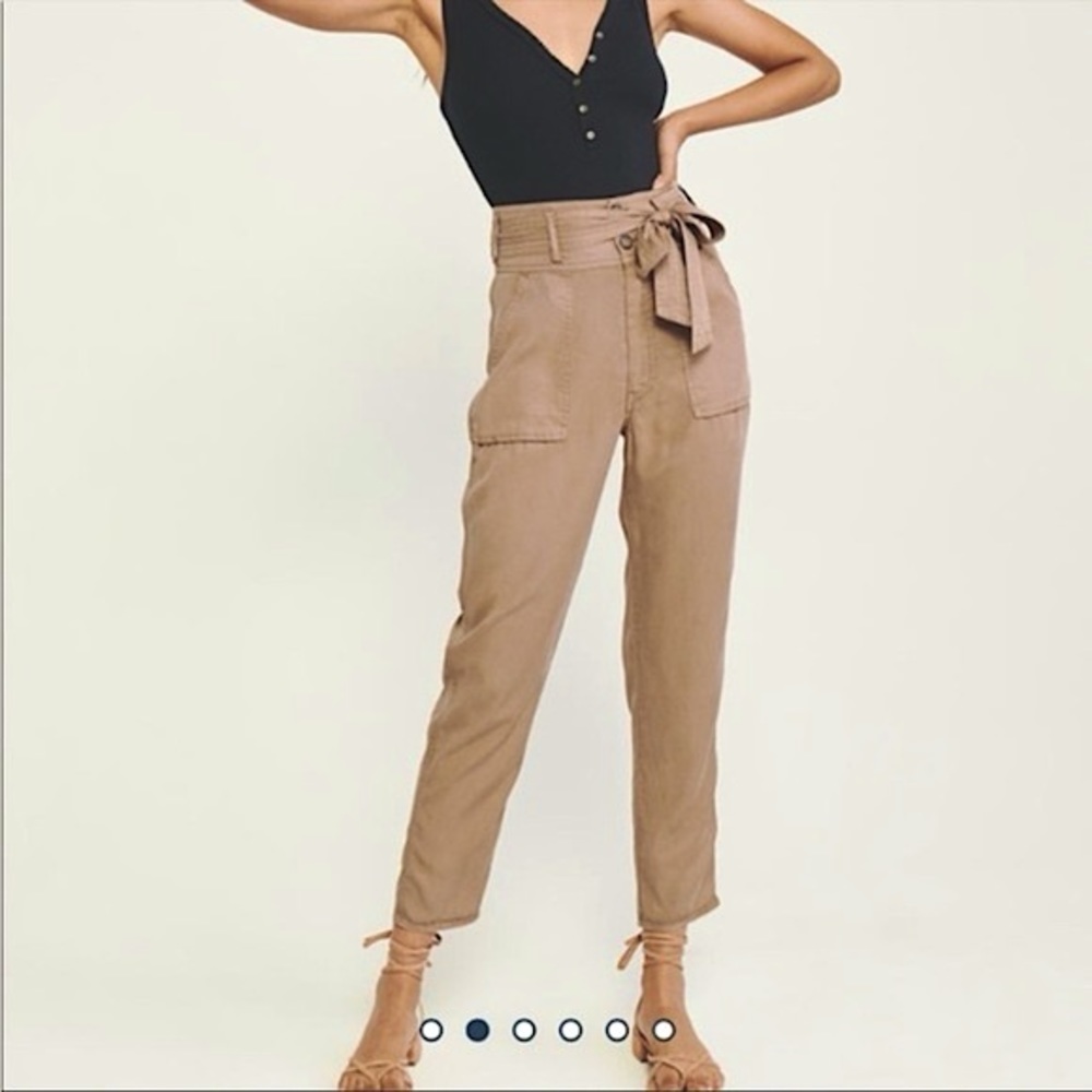 Abercrombie & Fitch Tie Waist Belted Cargo Pants Brown Tan Size Small